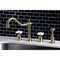 Kingston Brass KB1797PXBS 8" Widespread Kitchen Faucet W/ Brass Sprayer, Brushed Brass KB1797PXBS - alternate 5